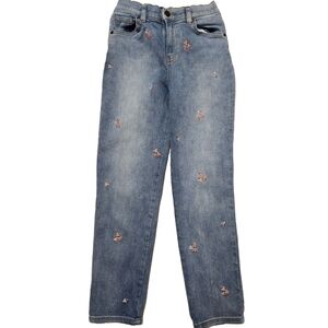 EUC Cat & Jack embroidered high rise straight jeans size 12